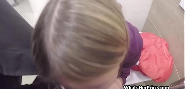 trendsBig cock sucking at a public toilet for money